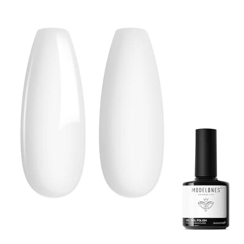 modelones Gel Nail Polish, White Gel Nail Polish for French Tip Soak Off Pastel U V White Color Art Design for Women Girl Nail Lovers Gift Salon DIY Manicure 15 ML - Image 1