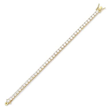 Amazon Essentials Yellow 18K Gold Plated Sterling Silver Round Cut Cubic Zirconia Tennis Bracelet (4mm), 7" (previously Amazon Collection) - Image 2