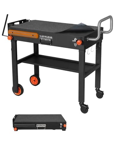 JiRiCHMi Grill Table, Blackstone Griddle Stand, Grill Carts Outdoor With Wheels, Used for Blackstone Griddle And Weber, Foldable Quickly Ninja Grill Stand Suitable for Travel/Camping - Image 1