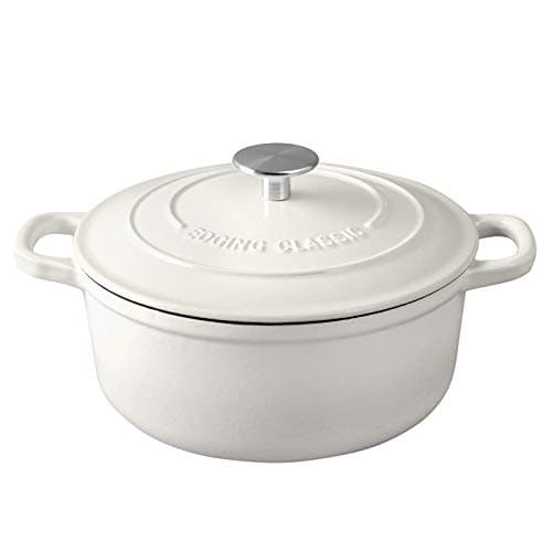 EDGING CASTING Dutch Ovens Enameled Cast Iron Covered 5.5 Quart Dutch Oven with Dual Handle for Bread Baking, White - Image 1