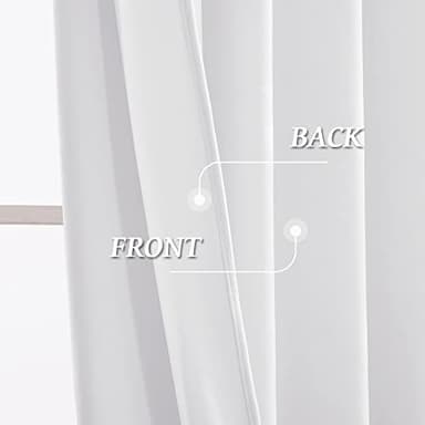 RYB Home White Velvet Curtains 84 inches 2 Panels Set - Plush Soft Modern Decorative Drapes Rod Pocket Window Treatment Panels for Bedroom Living Room Dining Room, W52 x L84 - Image 4