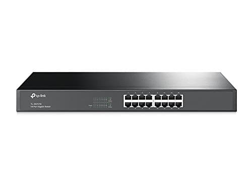TP-Link TL-SG1016 | 16 Port Gigabit Ethernet Switch | Plug & Play | Sturdy Metal, Shielded Ports, Rackmount, Fanless, Black | 3 Year Manufacturer Warranty | Unmanaged - Image 1
