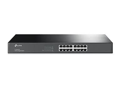 TP-Link TL-SG1016 | 16 Port Gigabit Ethernet Switch | Plug & Play | Sturdy Metal, Shielded Ports, Rackmount, Fanless, Black | 3 Year Manufacturer Warranty | Unmanaged - Image 1