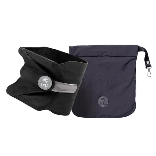 trtl Pillow - Scientifically Proven, Super Soft Neck Support Travel Pillow - Lightweight and Machine Washable - Ergonomic Design for Traveling on Airplanes, Cars, and Trains - Black - Image 1