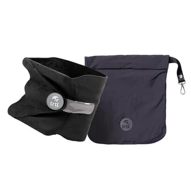 trtl Pillow - Scientifically Proven, Super Soft Neck Support Travel Pillow - Lightweight and Machine Washable - Ergonomic Design for Traveling on Airplanes, Cars, and Trains - Black - Image 1