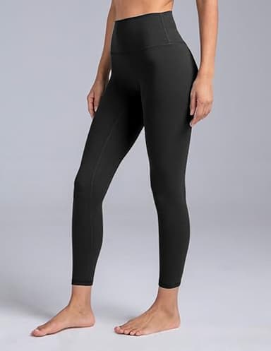 Colorfulkoala Dreamlux No Front Seam Leggings for Women 25" Inseam, High Waisted Buttery Soft 7/8 Yoga Pants (S, Black) - Image 5