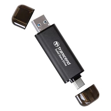 Transcend 256GB External SSD, Up to 1,050MB/s, Dual USB Flash Drive for iPhone&iPad&Mac, Windows&Android, Tablet&PC, Smart TV, USB 3.2 Gen 2 Thumb Drive Photo Stick, 2-in-1 Type C &Type A Memory Stick - Image 1