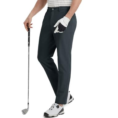 M MAELREG Golf Pants Men Stretch 5 Pockets Straight Fit 30"/32"/34" Quick Dry Slim Fit Casual Mens Casual Pants Dark Grey - Image 2