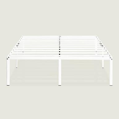 Best Price Mattress 18 Inch Metal Platform Bed Frame, Heavy Duty Steel Slats, White, Full - Image 10