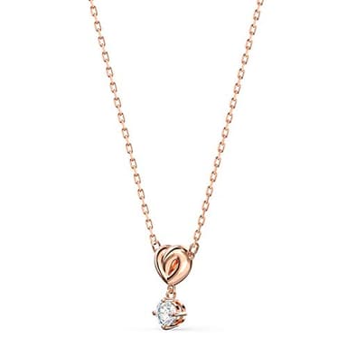 Swarovski Lifelong Heart Pendant Necklace, Rose-Gold Tone Plated Heart Pendant with White Crystals and Rose-Gold Tone Plated Chain - Image 3