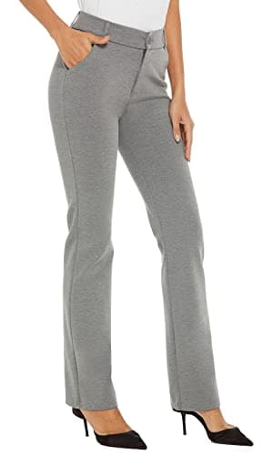 iChosy Women's Ease into Comfort Barely Bootcut Stretch Dress Pants Grey 6 Short - Image 1
