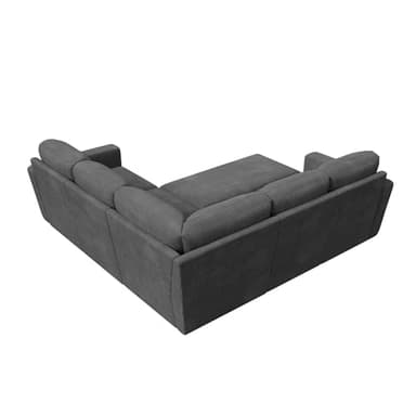 HONBAY Modular Sectional Sleeper Sofa with Pull Out Bed, Corduroy L Shaped Couch with Storage Seats, Convertible Sectional Couches for Living Room, Dark Grey - Image 8