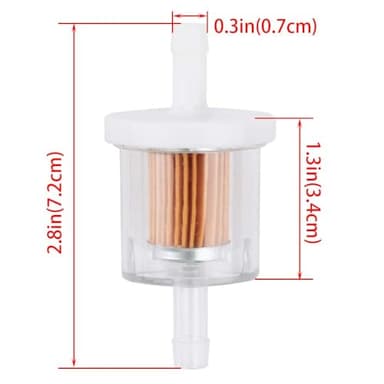 Tvent 1/4" Fuel Filter 691035 493629 for brigs and straton with Fuel line Camp Replacement for Kawsaki 49019-0027 49019-7001 845125 Motorcycle Motor Lawn Tractor Mower (Pack of 8) - Image 2