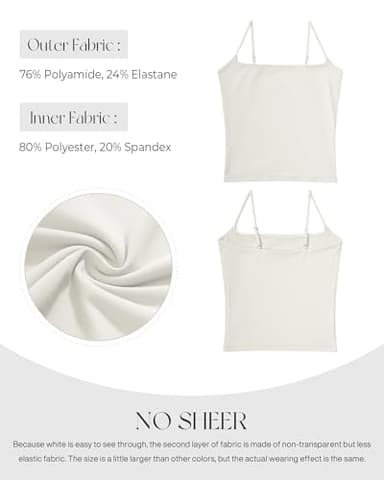SUUKSESS Women Sexy Square Neck Tank Top Summer Going Out Tops Double Line Sleeveless Basic Cami Shirts (Snow White, L) - Image 6