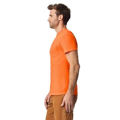 Gildan Men's DryBlend Workwear T-Shirts with Pocket, 2-Pack Shirt, Safety Orange, Large - Image 4