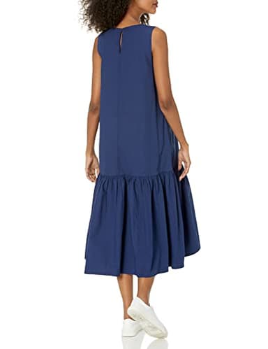The Drop Women's Ilana Loose Sleeveless Wide-Hem Poplin Maxi Dress, Navy, 2X, Plus Size - Image 2