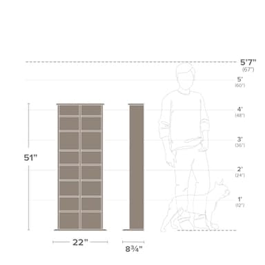Prepac 2 Column Tall Cabinet Media Storage, 22" Wide, Black - Image 4