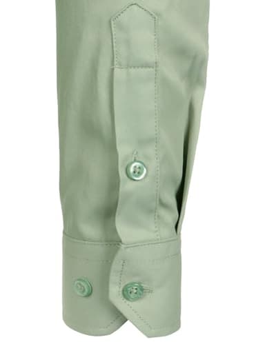 ZEROYAA Men's Long Sleeve Dress Shirt Solid Slim Fit Casual Business Formal Button Up Shirts with Pocket Sage Green XL - Image 6