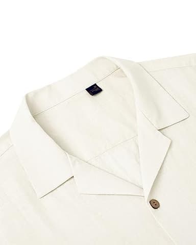 Alimens & Gentle Linen Shirts for Men Short Sleeve Button Down Shirts Cotton Summer Beach Cuban Shirts Vacation Hawaiian Shirts - Image 4