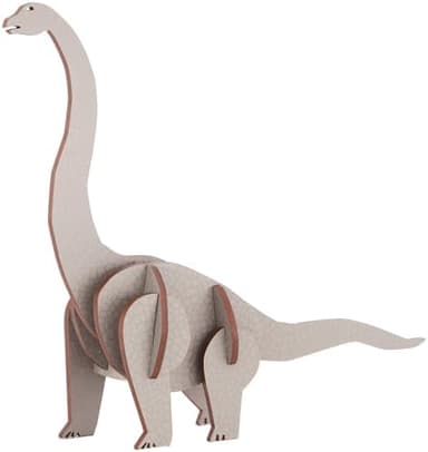 Little & Wood: Woodlet: Medium - Brachiosaurus - Grey, 3D Wooden Kit-Set, Jurassic Dinosaur Puzzle, Easy Assembly Model, Pop Build Fun, Ages 6+ - Image 3