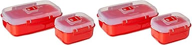 Sistema Microwave Food Storage Containers with Steam Release Vent, Dishwasher Safe Red - Image 8