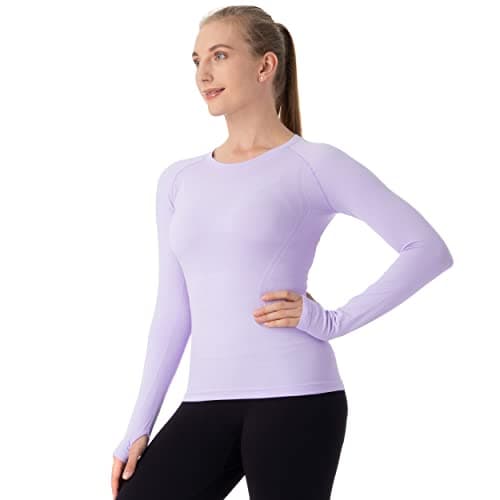 MathCat Seamless Workout Shirts for Women Long Sleeve Yoga Tops Sports Running Shirt Breathable Athletic Top Slim Fit - Image 1