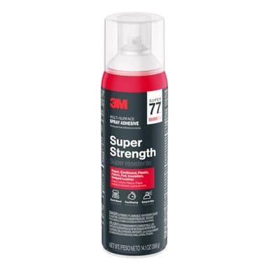 3M Super 77 Multi-Surface Spray Adhesive, 14.1 oz., Low VOC, Quick Bond, Fast Drying, Clear Finish for Foil, Foam, Paper, Metal, Plastic, Fabric, and Cardboard (77-NAT) - Image 1
