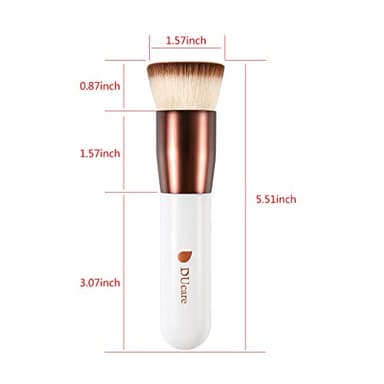 DUcare Foundation Brush,Flat Top Kabuki Brush Synthetic Professional Makeup Brush Liquid Blending Mineral Powder Buffing Stippling Makeup Tools, Rose Golden/White - Image 7