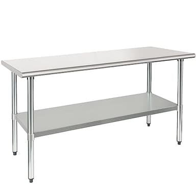 HARDURA Stainless Steel Table 24X60 Inches with Undershelf and Galvanized Legs NSF Heavy Duty Commercial Prep Work Table for Restaurant Kitchen Home and Hotel - Image 1