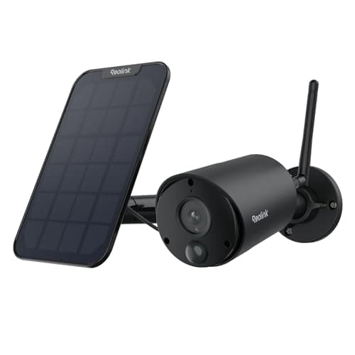 REOLINK 2K 3MP Solar Security Camera, Wireless Home Security Camera Outdoor Indoor, IR Night Vision, Human/Car Detection, 2.4G WiFi, Local Storage, No Monthly Fee, Support Home Hub, Argus Eco+SP Black - Image 1