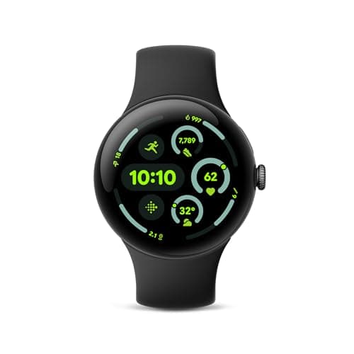 Google Pixel Watch 3 (45mm) 2024 Model - Android Smartwatch, Heart Rate Tracking, Fitbit Advanced Running, Fitness Insights, 24-Hour Battery - Matte Black Aluminum Case - Obsidian Band - LTE - Image 1