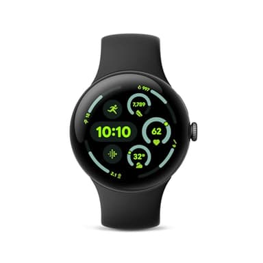 Google Pixel Watch 3 (45mm) 2024 Model - Android Smartwatch, Heart Rate Tracking, Fitbit Advanced Running, Fitness Insights, 24-Hour Battery - Matte Black Aluminum Case - Obsidian Band - LTE - Image 1