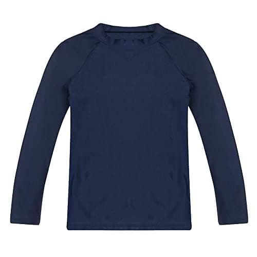ESTAMICO Baby/Toddler Boys Rash Guard Shirts Long Sleeve Quick Dry Swim Shirt UPF 50+ Rashguard, Navy 12-18 Months - Image 1