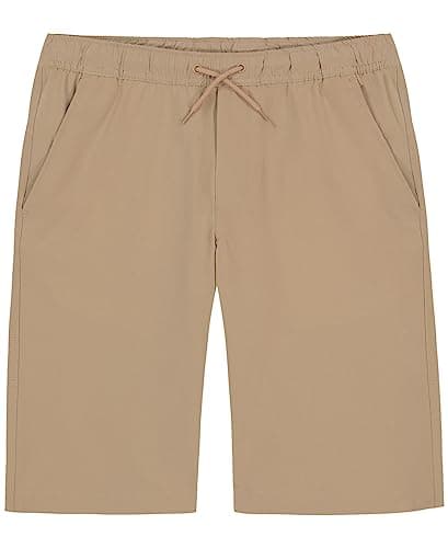 Nautica Boys' School Uniform Pull-On Jogger Short, Lowell Khaki, 8 - Image 1
