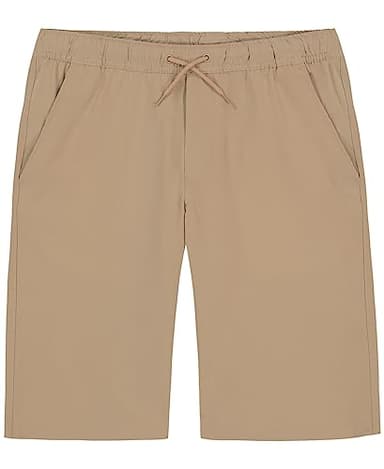 Nautica Boys' School Uniform Pull-On Jogger Short, Lowell Khaki, 8 - Image 1