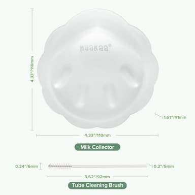 haakaa Petal Soft Silicone Milk Collector丨Discreet Leak-Protection Breast Milk Saver, Reusable Breast Shells Milk Collection Cup for Breastfeeding with Cleaning Brush- 2PCS - Image 9