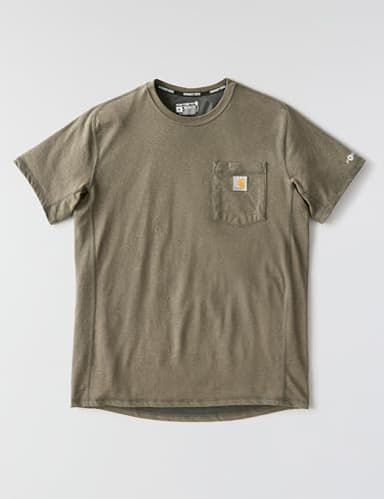 Carhartt Men's Force Relaxed Fit Midweight Short-Sleeve Pocket T-Shirt, Basil Heather, Medium - Image 6