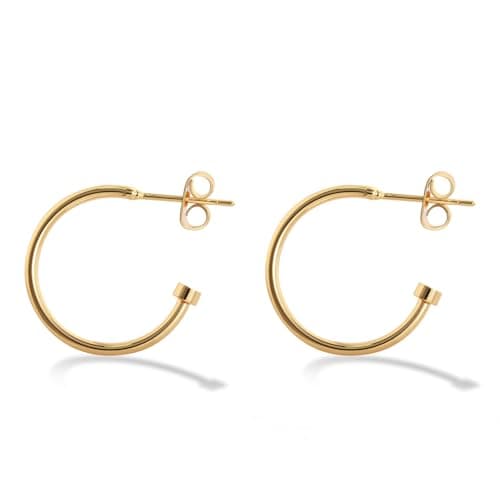 14K Gold Plated Hoop Earrings Minimalist Small Open Hoop Earrings for Women Golden Plated Earrings for Women - Image 1