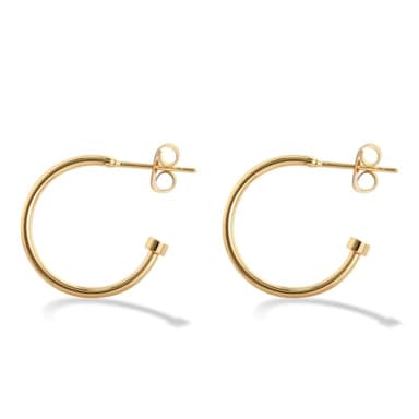 14K Gold Plated Hoop Earrings Minimalist Small Open Hoop Earrings for Women Golden Plated Earrings for Women - Image 1