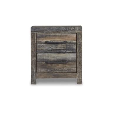 Signature Design by Ashley Drystan Rustic Industrial 2 Drawer Nightstand with 2 Slim-Profile USB Charging Stations, 24.37" Tall, Weatherworn Brown - Image 4