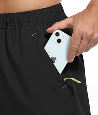 SPOSULEI Men's Athletic Shorts Quick Dry Lightweight Gym Running Casual 7 Inch Inseam Shorts with Zipper Pockets Black X-Large - Image 4