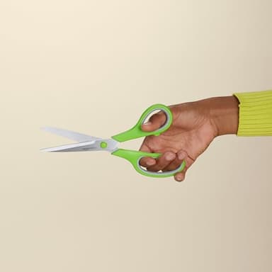 Amazon Basics Stainless Steel Scissors for Office, Crafts, Multipurpose, Sharp, Comfort Grip, PVD Coated, 3 Pack, Multicolor - Image 3