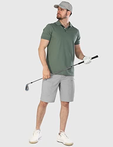 Shallowlulu Mens Cargo Hiking Shorts Water Resistant Quick Dry Lightweight Breathable Tactical Shorts with Nylon Belt(Light Grey 32W/10L) - Image 6