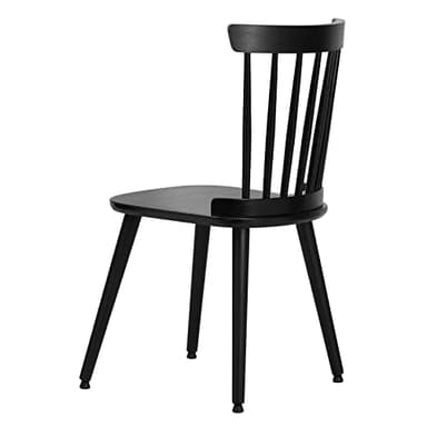 RêveLife Windsor Dining Chair Set of 4 Farmhouse Solid Wood Spindle Back Side Chair Mid-Century Modern Black Armless Kitchen Chair for Dining Living Room Farmhouse Restaurant - Image 6