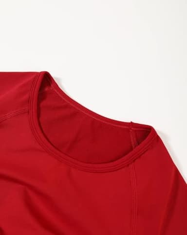 AUROLA Influence Crop Top Workout Shirts for Women, Ultra-Soft Seamless Gym T Shirts Short Sleeve Running Workout Tops,Chili Red,M - Image 4