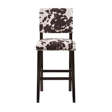 Linon Udder Madness Corey Bar Stool, 19"W x 22.5"D x 44.75"H, Brown - Image 9