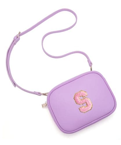 Viverte Toddler Purse Little Girl Crossbody Purse Initial PU Leather Crossbody Bags for Girls Personalized Birthday Christmas Gifts for 6 7 8 9 10 Year Old Girl (Lavender S) - Image 1
