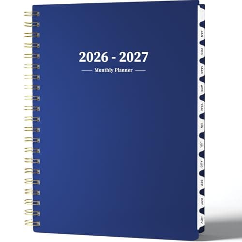 Ymumuda 2026 Planner-2 Year Monthly Planner 2026-2027, JAN.2026 - DEC.2027, 8.5" x 11", 26-27 Monthly Calendar,Large Planner with Spiral Bound, 24 Months Perfect for School Office Schedule - Dark Blue - Image 1