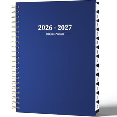 Ymumuda 2026 Planner-2 Year Monthly Planner 2026-2027, JAN.2026 - DEC.2027, 8.5" x 11", 26-27 Monthly Calendar,Large Planner with Spiral Bound, 24 Months Perfect for School Office Schedule - Dark Blue - Image 1