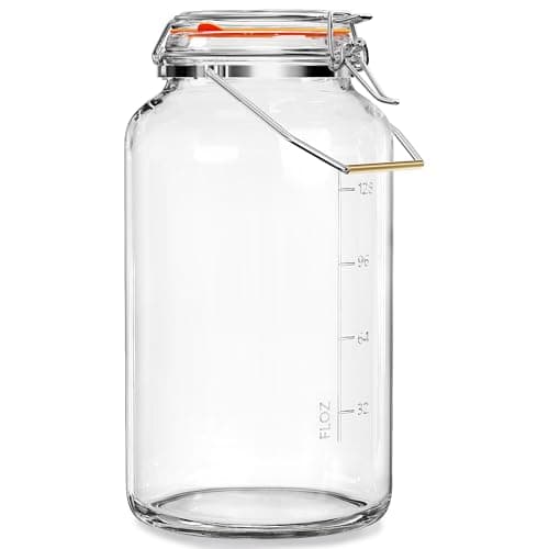 Qianfenie 1.5 Gallon Glass Jar with Lid, Large Glass Jar with Lid and Silicone Seal, Gass Storage Jar with Lids, Wide Mouth Jars Glass Container for Kitchen Food Storage(1 Pack) - Image 1